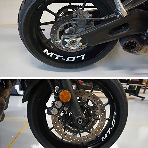Pegatinas para llantas de moto con texto adhesivo para interior de llantas de moto, compatibles con Yamaha MT-07