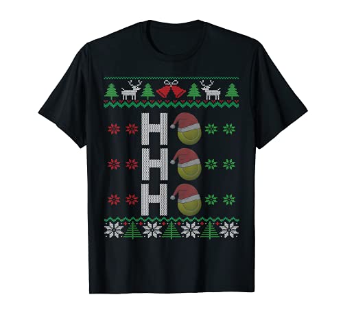 Pelota de tenis Ho Ho Ho Ho Santa Hat | Tenis Feo Navidad Camiseta