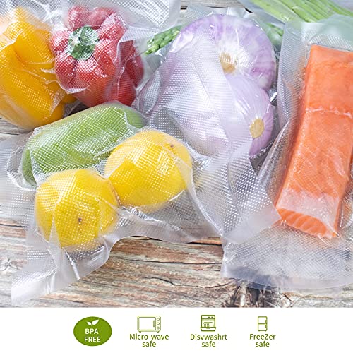 Pemoo Bolsas de Vacio para Alimentos - 200 Bolsas (15x25cm + 20x30cm),BPA Free,para Conservación de Alimentos,Apropiado Varias Envasadora al Vacío