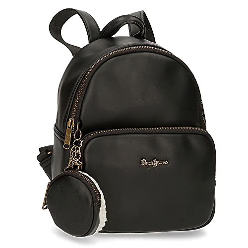 Pepe Jeans Bianca Mochila Casual Negro 19x26x10 cms Piel sintética 4,94L