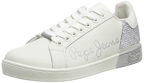 Pepe Jeans Brompton Sequins, Zapatillas Mujer, Plata 934, 39 EU