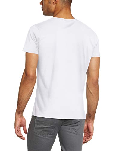 Pepe Jeans Flag Logo Camiseta, Blanco (Optic White 802), Large para Hombre