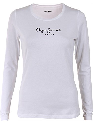 Pepe Jeans NEW VIRGINIA LS PL502755 Camiseta para Mujer, Blanco (White 800), Large