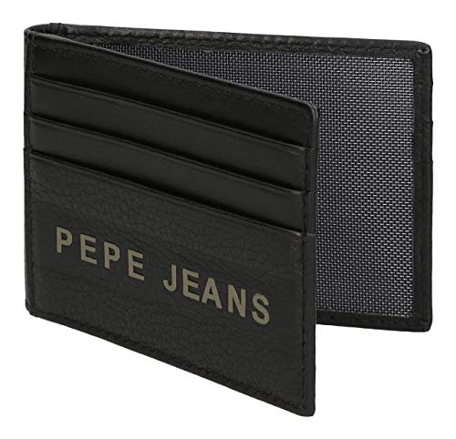 Pepe Jeans Raise Tarjetero Negro 9,5x7,5 cms Piel