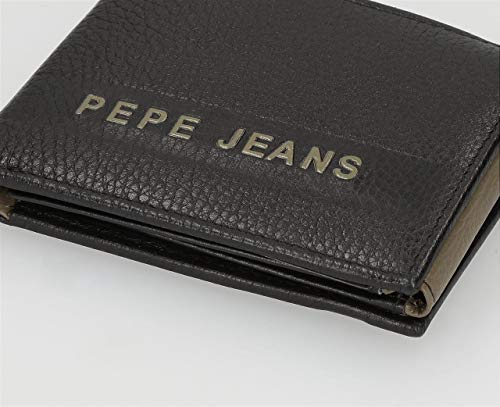 Pepe Jeans Raise Tarjetero Negro 9,5x7,5 cms Piel