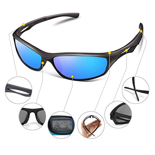 Perfectmiaoxuan Gafas de sol polarizadas para hombre mujer/Golf de pesca fresco Ciclismo El golf Conducción Pescar Alpinismo Deportes al aire libre Gafas de sol (B/blue)