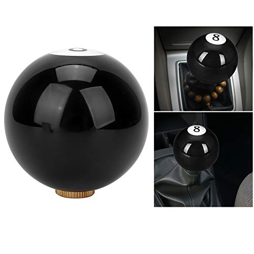 Perilla de cambio de marchas del coche, Akozon Universal Black 8 Bola de billar Perilla de cambio de marchas de coche redonda Palanca de cambios Manija de cambio Juntas atornilladas Accesorios