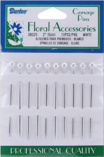 Perlato pin rotondo 2" bianco/Pkg-10