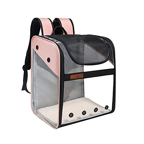 PETCUTE Mochila para Gatos,Plegable Mochila Transportín Gato,Transpirable Bolsa de Transporte para Mascotas con Correa de Seguridad Interior,Mochila Portador para Mascotas Perro Gatos para Viajar