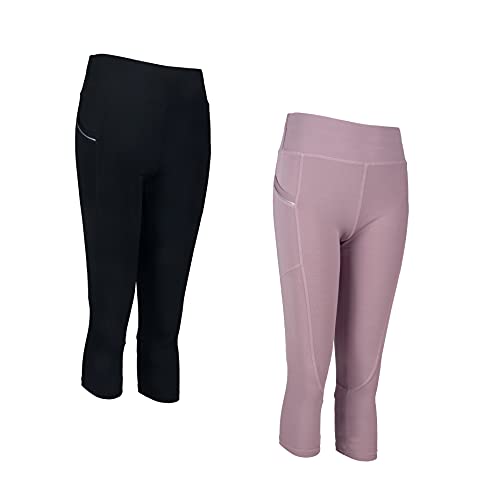 PF Conjunto de ropa deportiva para mujer Leggings deportivos de gimnasio de 2 piezas Leggings elásticos para correr Pantalones de yoga Diseño italiano (9701-Combo2, L-XL, l)