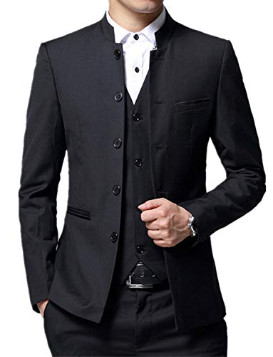 P&G Hombre Traje de Hombre Cuello Alto Traje de 3 Piezas Esmoquin Chaquetas de Fiesta de Boda de Negocios Chaleco y Pantalones