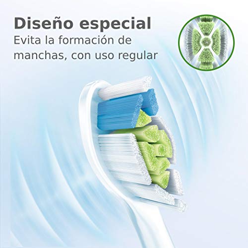 Philips HX6064/11 - Pack con 4 cabezales Optimal White para cepillos Sonicare, color negro