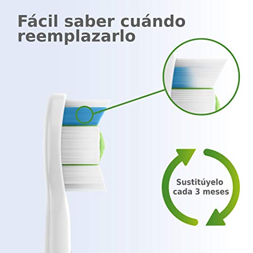 Philips HX6064/11 - Pack con 4 cabezales Optimal White para cepillos Sonicare, color negro