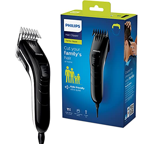 Philips QC5115/15 - Cortapelos silencioso con peine de 11 posiciones, compacto y ligero