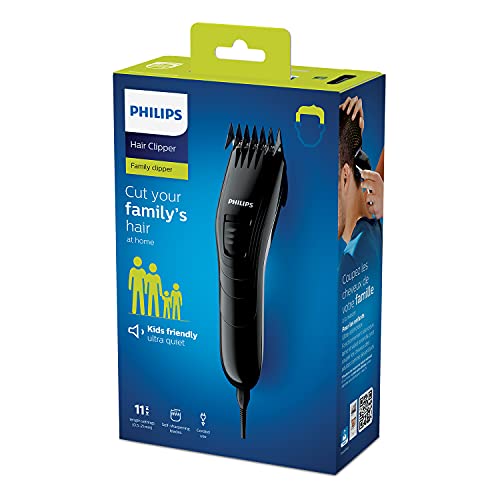 Philips QC5115/15 - Cortapelos silencioso con peine de 11 posiciones, compacto y ligero