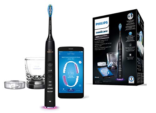 Philips Sonicare DiamondClean Smart HX9901/13 - Cepillo de dientes eléctrico con App de formación personalizada, sensor de presión, 4 modos, 3 intensidades y cargador de vaso, color negro
