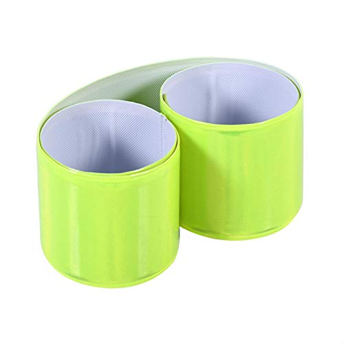 Phisscii Tiras Reflectantes de ciclismo-20 Piezas Correas Reflectantes portátiles Pantalón de Seguridad Banda Correa de Pierna Cinturón para Ciclismo Senderismo(Verde Claro)