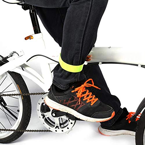 Phisscii Tiras Reflectantes de ciclismo-20 Piezas Correas Reflectantes portátiles Pantalón de Seguridad Banda Correa de Pierna Cinturón para Ciclismo Senderismo(Verde Claro)