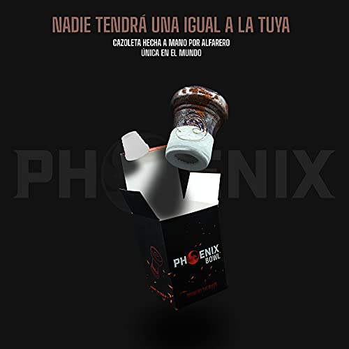 Phoenix Azteca - Cazoleta Cachimba Shisha Accesorio para Gestor de Calor shisha Tarro Ceramica Artesanal Con Goma para Cachimba o Junta Shisha Consumo optimo Tabaco cachimba - Tipo Tradicional