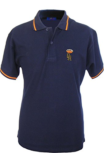 Pi2010 – Polo Hombre Marino, Bordado Guardia Real en Pecho, Bandera España en Cuello y Mangas, 100% algodón, Talla XL