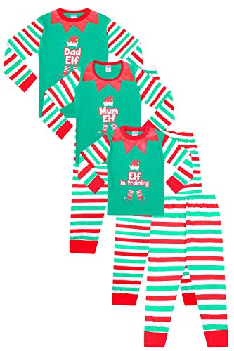 Pijama de elfo para familia de Navidad – papá elfo, mamá elfo, elfo en entrenamiento Verde verde 38 40
