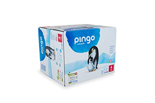 Pingo - Pañales Talla 4 Maxi - 2 paquetes de 40 unidades-7-18 kg -Pañales para bebé - Anti-alergénicos sin perfume - Máxima Absorción - Pañales ecológicos - Pieles sensibles - Color Blanco