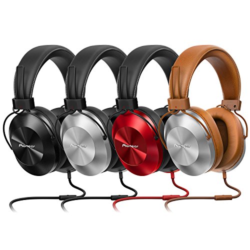 Pioneer SE-MS5T-R - Auriculares de tipo diadema (HiRes, power bass, micrófono, control de Smartphone), colo Rojo