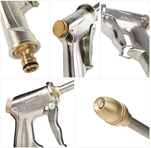 Pistola de Manguera de Jardín, Riego Pistola de Manguera de Agua de Alta Presión Resistente Ajustable de Chorro a Spray, para Limpieza de Automóvil/Riego del Césped/Limpieza de Jardines Aceras