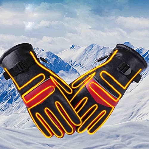 PJPPJH Electric Heated Gloves with Touch Screen,3 Temperature Level HeatiBattery Powered Gloves for Men and Women Outdoor Warm Motorcycle Riding Ski Cycling