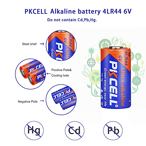 Pkcell 6V 4LR44 GP476A 4A76 PX28A L1325 Batería alcalina para collar de perro (5 unidades)