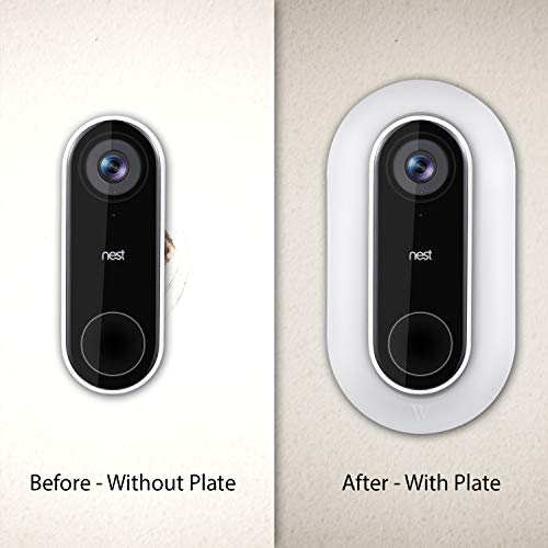 Placa de pared resistente a la intemperie y a los rayos UV, compatible con timbre de vídeo Nest Hello - Un acabado bonito y limpio para tu timbre nido (blanco)