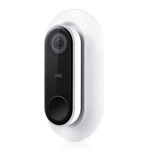 Placa de pared resistente a la intemperie y a los rayos UV, compatible con timbre de vídeo Nest Hello - Un acabado bonito y limpio para tu timbre nido (blanco)