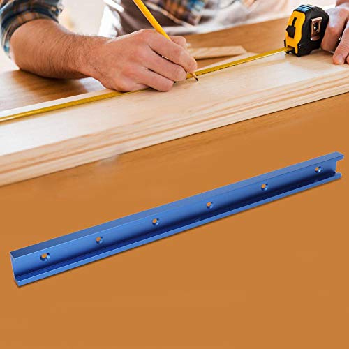 Plantilla de inglete de pista en T, herramienta de plantilla de inglete de ranura en T de aleación de aluminio, pista en T azul para mesa de enrutador de carpintería 800/1000/1220 mm(1000mm)