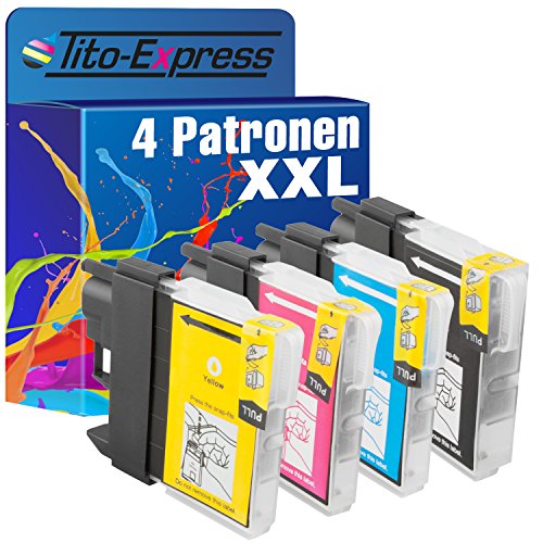 platinumserie 4 cartuchos de tinta XXL compatible para Brother LC980 DCP de 370 Series DCP 373 CW