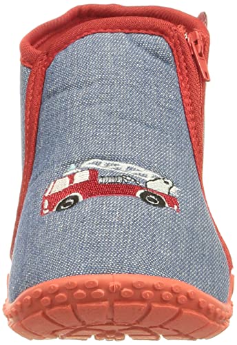 Playshoes Zapatillas Camión de Bomberos, Pantuflas Unisex niños, Azul (Jeansblau 3), 20/21 EU