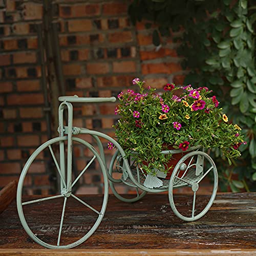 PLHMS Soporte para Carrito de macetas, Soporte para Plantas de Triciclo, Jardinera de pie de Metal para jardín, Soporte para Plantas de Bicicletas para Plantas Artificiales, Decoración de Jardines