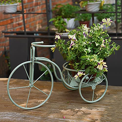 PLHMS Soporte para Carrito de macetas, Soporte para Plantas de Triciclo, Jardinera de pie de Metal para jardín, Soporte para Plantas de Bicicletas para Plantas Artificiales, Decoración de Jardines
