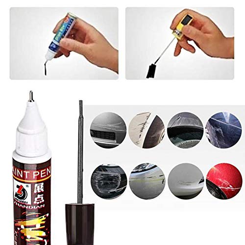 Pluma para Pintura de Retoque de Carrocerías, Trpambvia Rotulador de Reparación de Pintura de Coche de 12ml Portátil Bolígrafo de Pintura para Reparación de Arañazos para Automóvil, Negro Puro