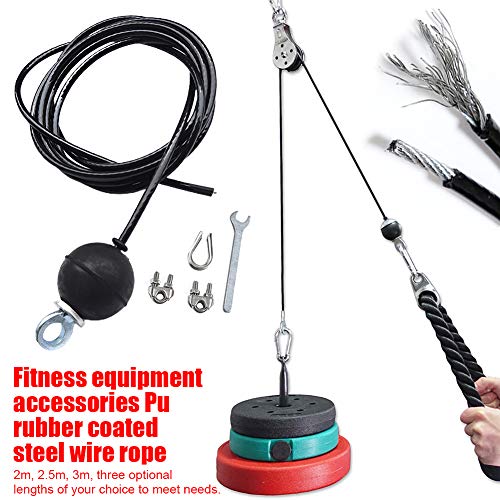 POHOVE Cuerda de alambre de acero para gimnasio resistente equipo de fitness casero sólido práctico cable de cuerda de alambre de acero