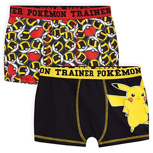 Pokemon Boxer Niño, Pack de 2 Calzoncillos Niño Transpirables, Ropa Niño Interior de Algodon, Regalos para Niños Edad 4-14 Años (Multi, 11-12 años)