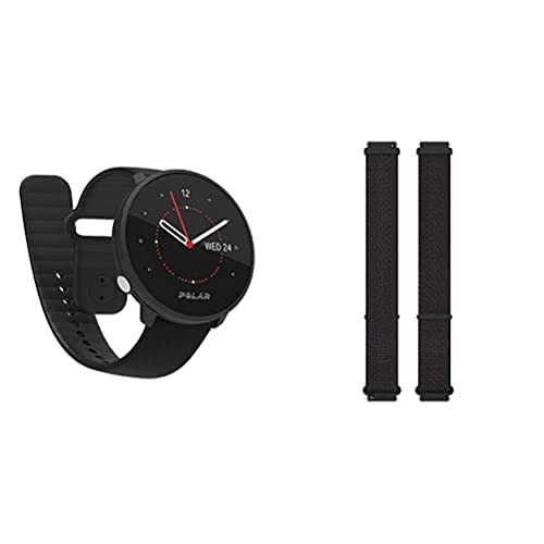 Polar Unite - Reloj Inteligente, Multisport Fitness Smartwatch Resistente al Agua con GPS vía móvil + Polar Correa de Nailon de Velcro, 20mm, Juventud Unisex, Negro, M-L