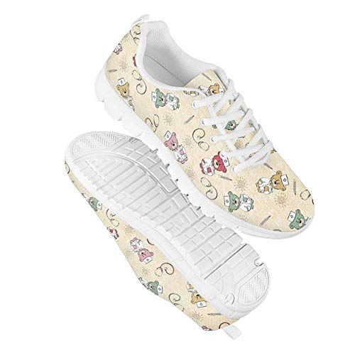 Polero - Zapatillas Deportivas diseño con Dibujos de Enfermera, para Mujer, Hombre, con Cordones, para el Tiempo Libre, 36-41 EU, Color, Talla 40