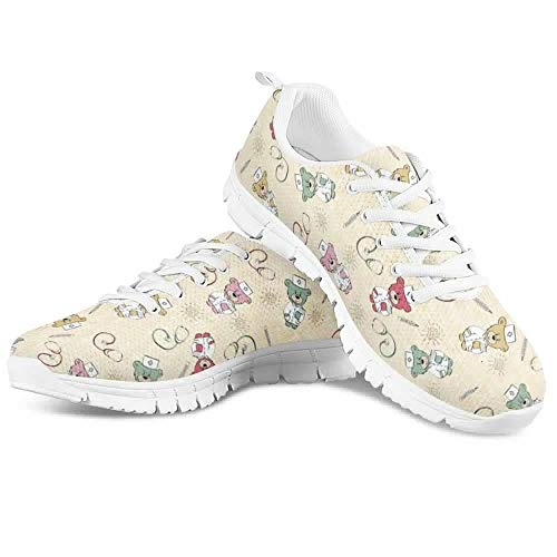 Polero - Zapatillas Deportivas diseño con Dibujos de Enfermera, para Mujer, Hombre, con Cordones, para el Tiempo Libre, 36-41 EU, Color, Talla 40