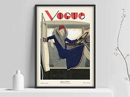 Portada de Revista, Póster Retro, Portada de Revista, Póster de Moda, Moda, Art Nouveau, Póster Art Deco Cuadro decorativo sin marco familiar A87 70x100cm