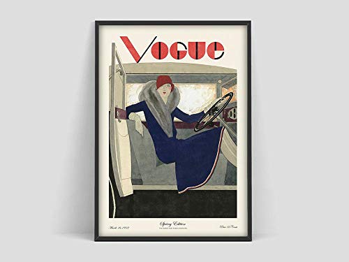 Portada de Revista, Póster Retro, Portada de Revista, Póster de Moda, Moda, Art Nouveau, Póster Art Deco Cuadro decorativo sin marco familiar A87 70x100cm