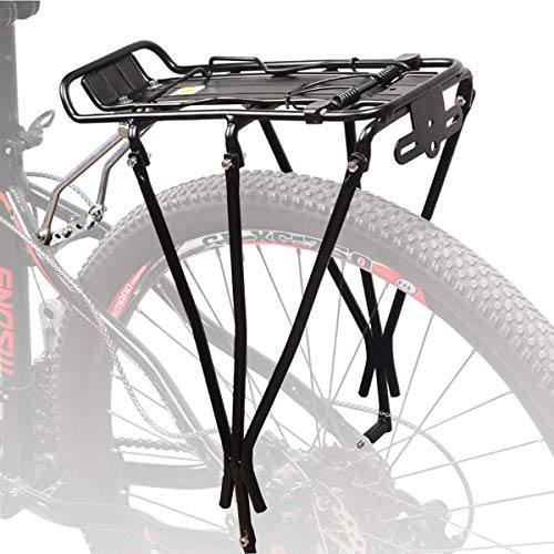 Portaequipajes Bicicletas,Portaequipajes De Aluminio para El Asiento Trasero,Portaequipajes para Bicicletas Adecuado para 24"/ 26" / 28"Capacidad De Carga Máxima 25 Kg