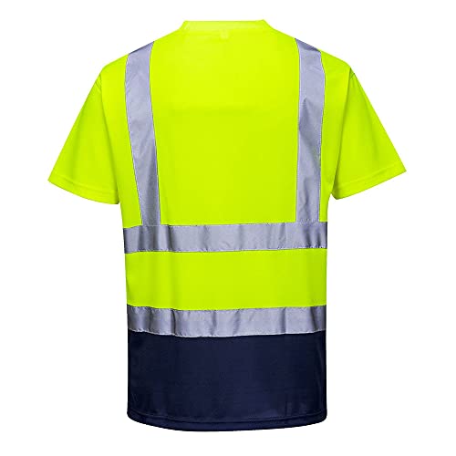 Portwest Camiseta de Dos Tonos, Color: Amarillo/Azul Marino, tamaño: 6XL, S378YNR6XL