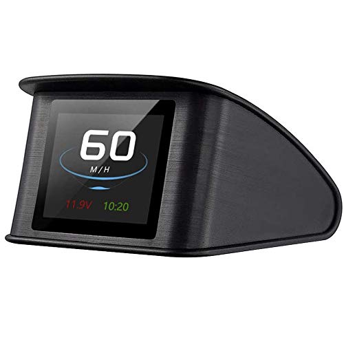 Powcan Auto Car HUD Head Up Display KMH/MPH GPS digital velocímetro inteligente con advertencia de voltímetro de alarma de sobrevelocidad, pantalla LCD TFT de 2.2 ''