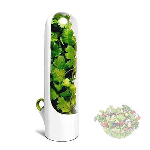 Premium Vanilla Fresh Keeping Cup, Keeps Greens Fresh for 1-2 Weeks, Lasting Refrigerator Herb Keeper, Vegetable Preservation Bottle, Reusable Veggies Containers with Lid (1pcs)