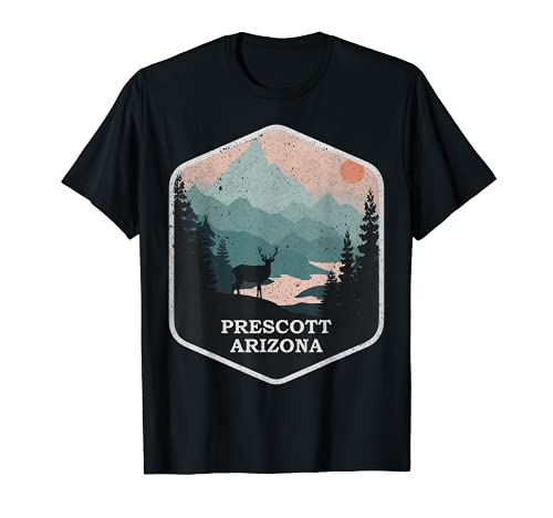 Prescott Arizona AZ Vintage Montañas Senderismo Souvenir Camiseta